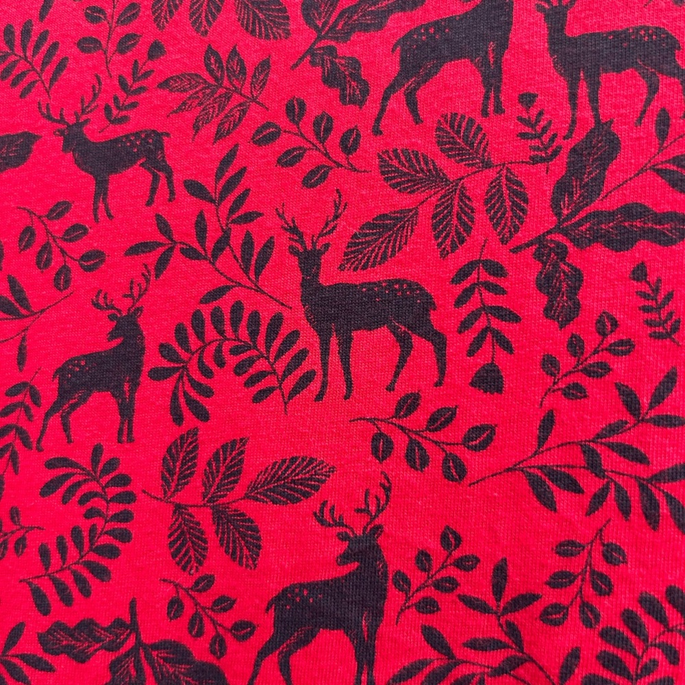 J Jill Sleep Shirt XL Reindeer Red/ Black Midi Cotton Modal Ultra Soft Lounge - Picture 3 of 10